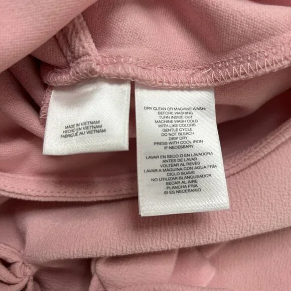 NWT* Black Label by EVAN PICONE Sleeveless Pink Crepe Faux Wrap Dress Large - Picture 7 of 12